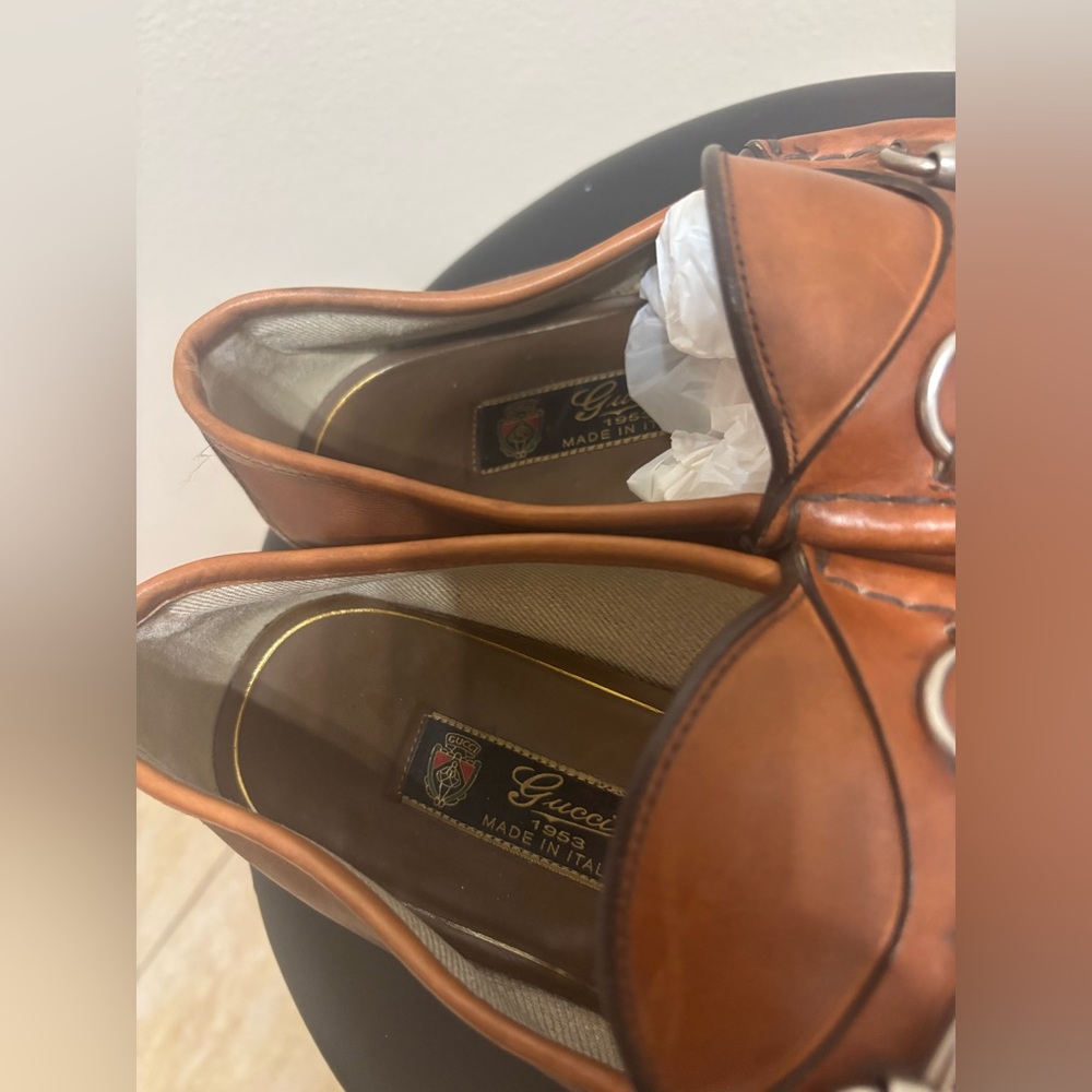 GUCCI 1953 Silver Horsebit Leather Loafer Brown Sz 10.5 $1000 Brixton Jordaan - Picture 11 of 15